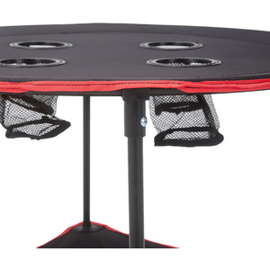 Outdoor Protable Camping Table with Cupholders - Black + Red by Livingandhome