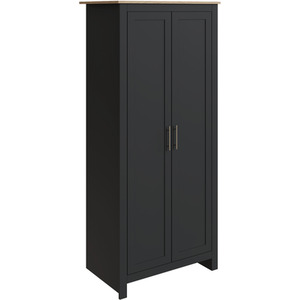 Lancaster 3 Piece Bedroom Set - Wardrobe, Chest of Drawers, Bedside - Black by GFW