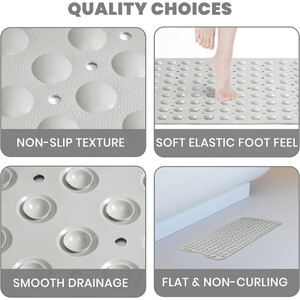 Bath Mat With Suction Cup Drainage Holes