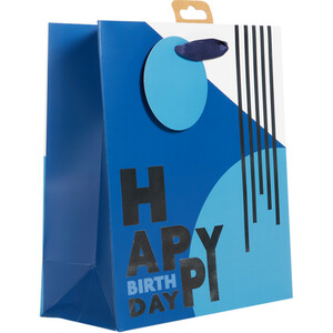 Pack of 4 Navy Birthday Medium Gift Bags - Navy