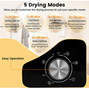 Compact Laundry Dryer - White by Costway