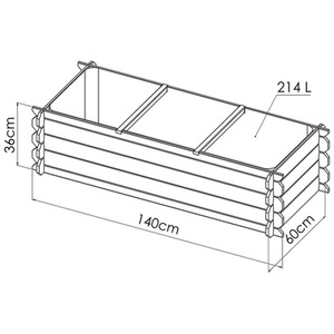 Basil Wooden Raised Bed - Natural by Cerland