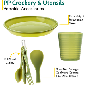 Camping Cookware 16Pc Set 2 Person with Kettle - Black by Trail