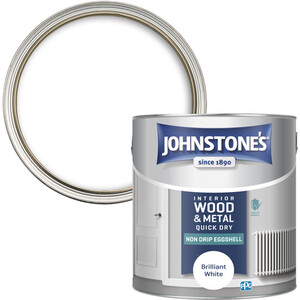 Johnstone's Interior Wood and Metal Quick Dry Eggshell Paint - Brilliant White / 2.5l by Johnstone's