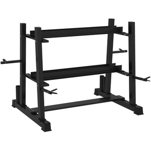 SPORTNOW 3-Tier Versatile Weight Rack with 4 Weight Rods - Black by SPORTNOW