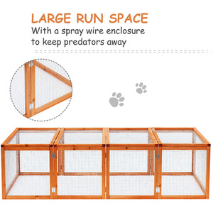 PawHut rabbit Run Wooden Rabbit Hutch Cage - Natural by PawHut