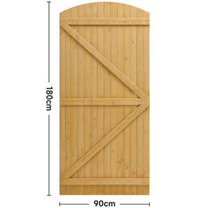 90CM Semi Braced Arch Top Wooden Garden Gate by Livingandhome