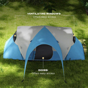 Outsunny 3000mm Waterproof Camping Tent with Porch and Sewn in Floor by Outsunny