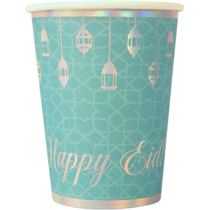 Happy Eid Party Cups Teal Iridescent - Teal by Peacock Supplies