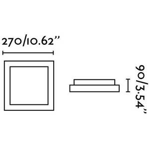 Tola 1 Light Square Bathroom Flush Ceiling Light - Aluminium / 1.27kg
