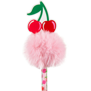 Fluffy Cherry Pen - Pink