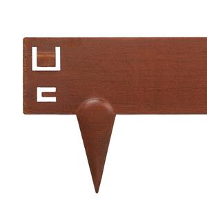 5pc Steel Lawn Edging Set - 5m x 8cm - Brown by Harbour Housewares