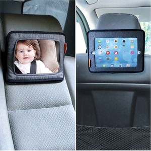 Dreambaby Backseat Mirror with 'Built-In' Ipad And Tablet Holder - Grey - Grey by DREAMBABY