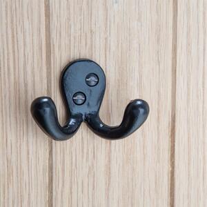 70x50mm Double Coat Hook - Raw by Hammer and Tongs