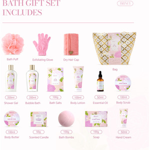 Gift Set Rose Scented Spa Bath Collection - 15 Pieces / 1.95kg by Livingandhome