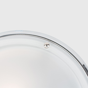 Modern IP44 Silver Chrome And Glass Flush Bathroom Ceiling Light - Silver by ValueLights
