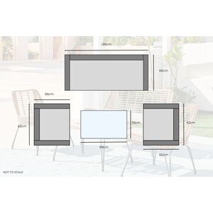 Outdoor Rattan Sofa - Lisbon Garden Sofa Chairs Table Set - Wicker and Cream - Beige by FurnitureboxUK