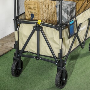 Outsunny 180L Folding Trolley on Wheels with Extendable Side Walls by Outsunny