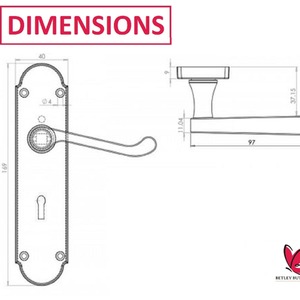 Epsom Door Handle Internal Latch Victorian Scroll - Satin - Satin by Betley Butterfly