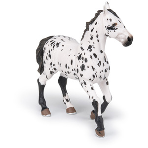 PAPO Horse and Ponies Black Appaloosa Horse Toy Figure - White by PAPO