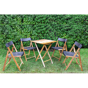 Tramontina Folding Patio Bistro Set - Grey / 1 x Table; 4 x Chairs by Tramontina