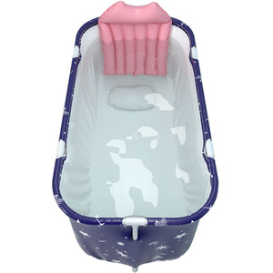 Starry Sky Foldable Bathtub with Cushion by Livingandhome