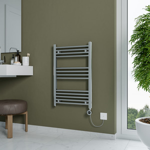 Grace Electric Designer Towel Radiator - CHROME / 50cm by Agadon
