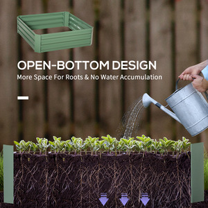 Outsunny Set of 2 Raised Garden Bed Elevated Planters Box - Green by Outsunny