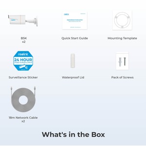 Reolink 4K Bullet Add-on Camera Twin Pack - White by Reolink