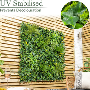 Artificial Evergreen Living Wall 4Pc - Green by Christow