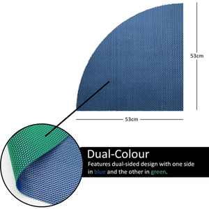 Reversible Dual-Colour Corner Shower Quadrant Mat - Blue/ Green / 53cm x 53cm by Nicoman