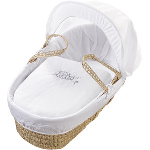 Sleepy Little Owl Moses Basket with Natural Opal Folding Stand by Kinder Valley