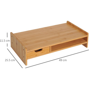 HOMCOM Bamboo Desktop Monitor Riser Laptop - Bamboo by HOMCOM