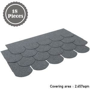 Livingandhome 18Pcs Fish Scale Asphalt Roofing Shingles - Grey by Livingandhome