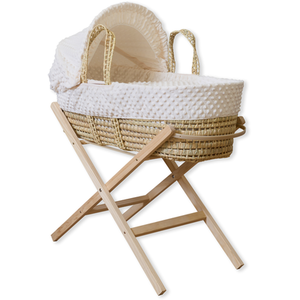 Dimple Palm Moses Basket - Grey by Clair de Lune