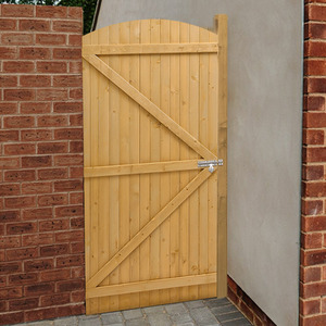 90CM Semi Braced Arch Top Wooden Garden Gate by Livingandhome