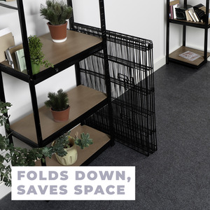 8 Panel Dog Playpen with Door - Black / M by DogCratesPlus