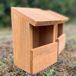 Wooden Robin Birdhouse Garden Nest Boxes - Brown by Selections