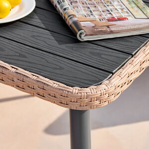 Rattan Outdoor Sofa Set - Seychelles Grey Corner Garden Sofa and Table - 9 Seat - Brown by FurnitureboxUK