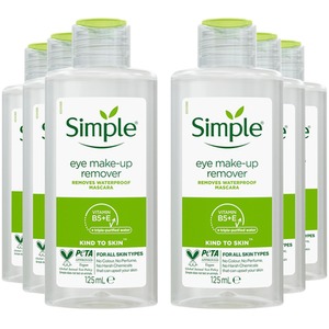 Simple Kind to Skin Eye Make-Up Remover for Sensitive Skin, 125ml - Buy 6 / 6 by Simple
