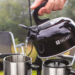 Valiant Camping Kettle and Insulated Mug Set - Black by Valiant