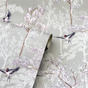 Japanese Garden Wallpaper - Grey by Arthouse