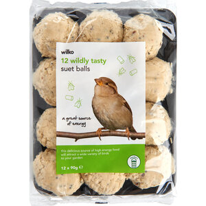 Pack of 12 Wild Bird Wildly Tasty Suet Balls 90g