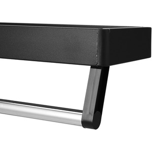 Livingandhome Black Wall Mirror with Shelf and Towel Bar - Black by Livingandhome