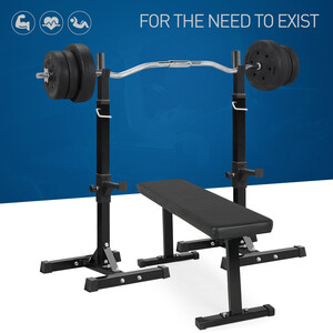 Barbell Weight Set for Strength Training - Black / 119.8cm / 25kg / 120cm by Yaheetech