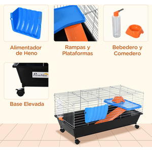 Pawhut Small Animal Cage Hutch - Black by Pawhut