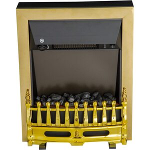 HOMCOM LED Flame Electric Fire Place-Golden - Golden by HOMCOM