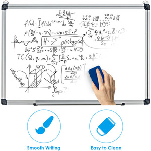 Wall Mounted Dry Erase Board - White by Costway