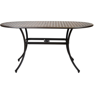 Metal Cast Aluminium 7 Piece Garden Furniture Table Patio Set With Cushions - Bronze, Cream by Charles Bentley