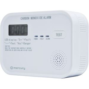 Carbon Monoxide Alarm with LCD Display - White by Mercury
